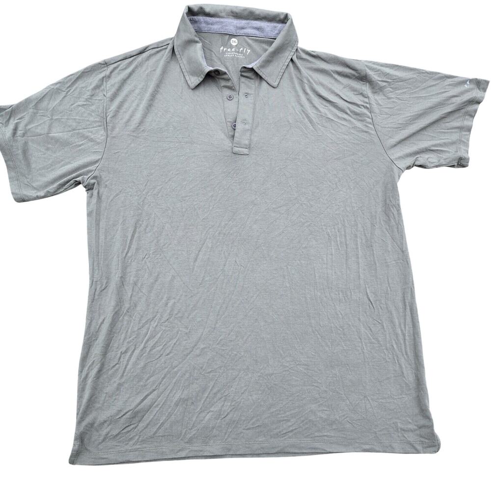 Free Fly Polo Shirt Mens 2XL light Green Performance‎ Bamboo